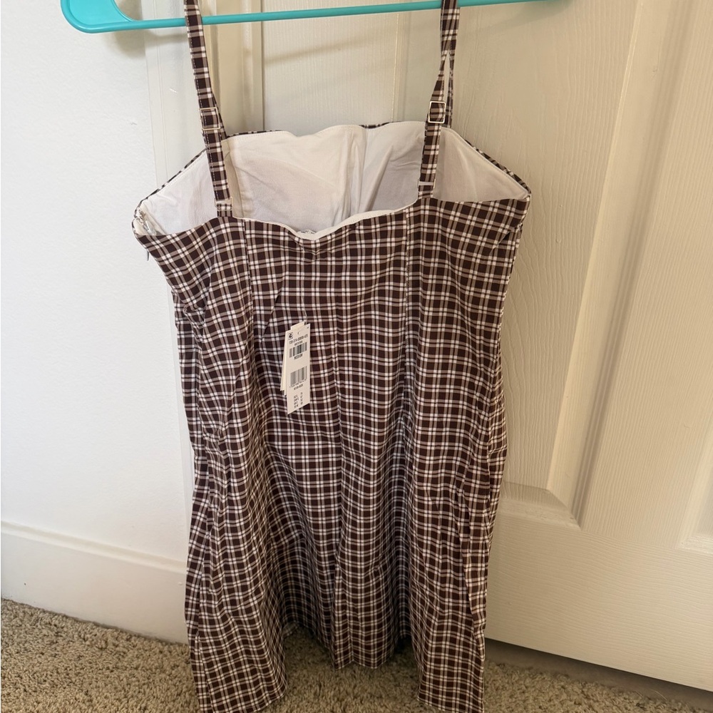 NWT Abercrombie Brown Plaid Mini Dress with Skort - Picture 7 of 8